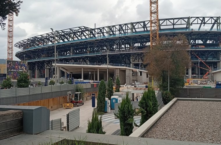 Camp Nou in Barcelona during renovation