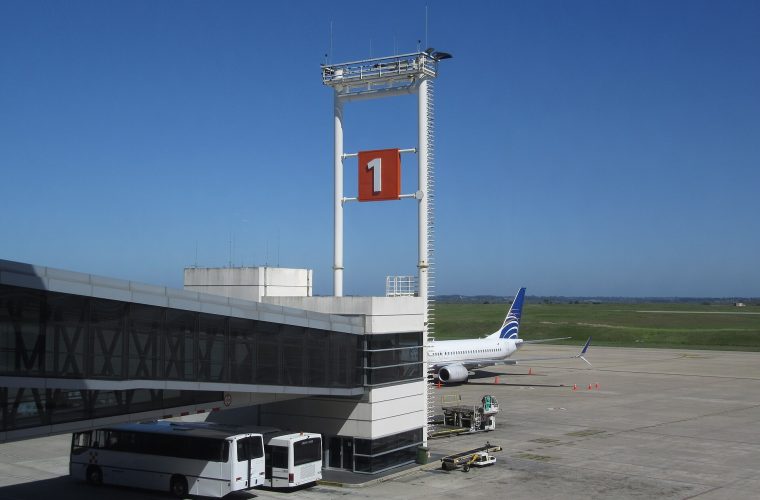 Boarding area at Carrasco airport near Montevideo