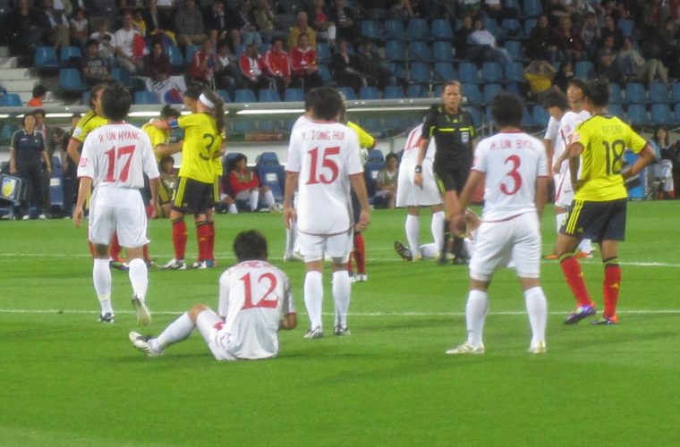 DPR Korea women playing Colombia at the 2011 World Cup