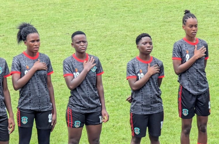 Malawi women’s footballers before a match with Zambia