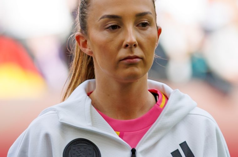 Caroline Weir in Scotland’s kit during a women’s international against Germany in April 2025.
